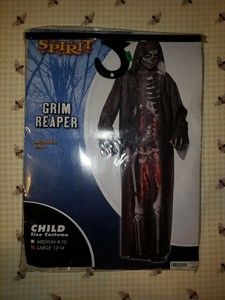 Spirit Halloween Kids Grim Reaper Costume Hooded Robe - 12-14 Large #5497